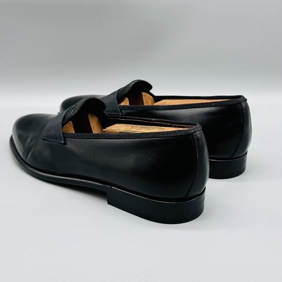 Salvatore Ferragamo Shoes Mens 9 Black Leather Loafers Classic Slip On Comfort main image 8